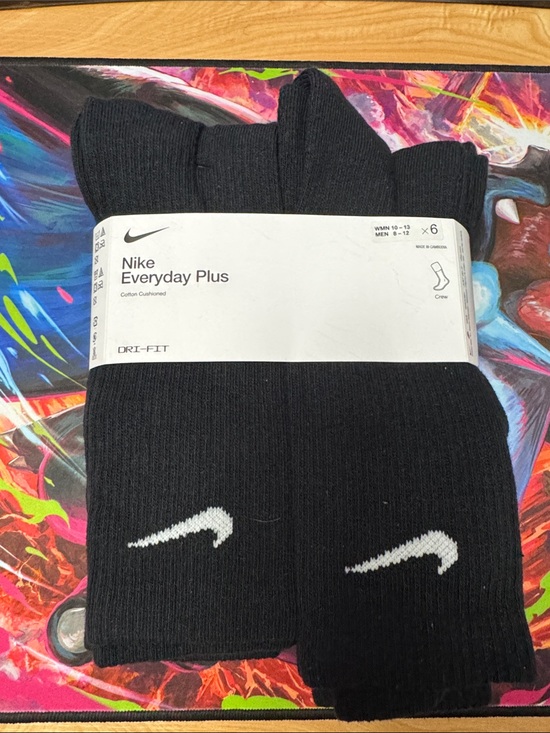 Nike Other - Nike Black Crew Socks with White Swoosh - 6 Pack